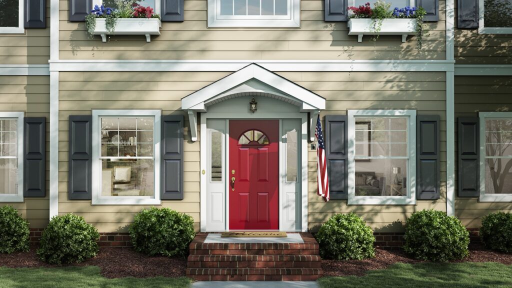 red front entry door